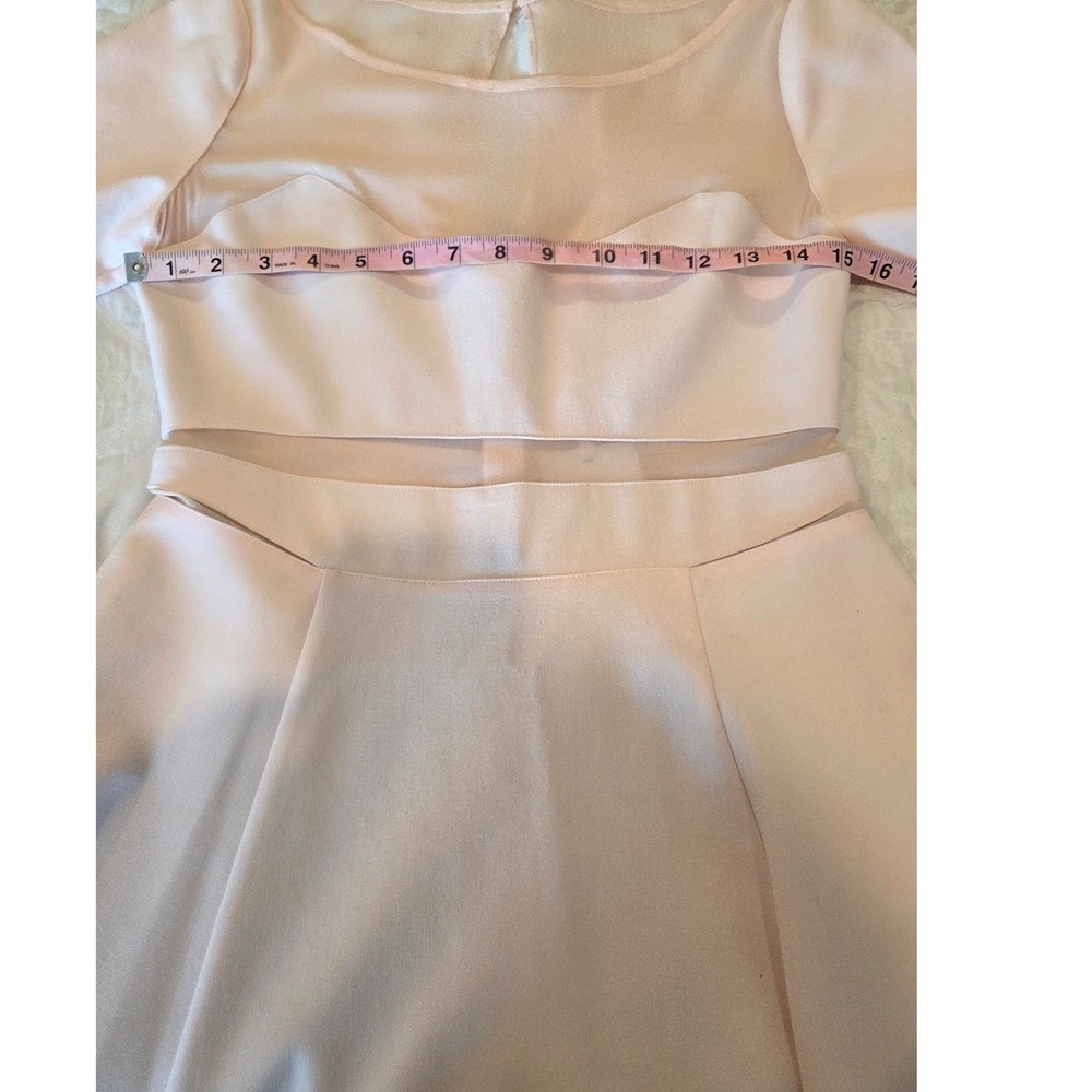 NWT Elizabeth and James Mesh Cutout Fit & Flare Dress Short Sleeve Pink Pastel 8 - Picture 5 of 10